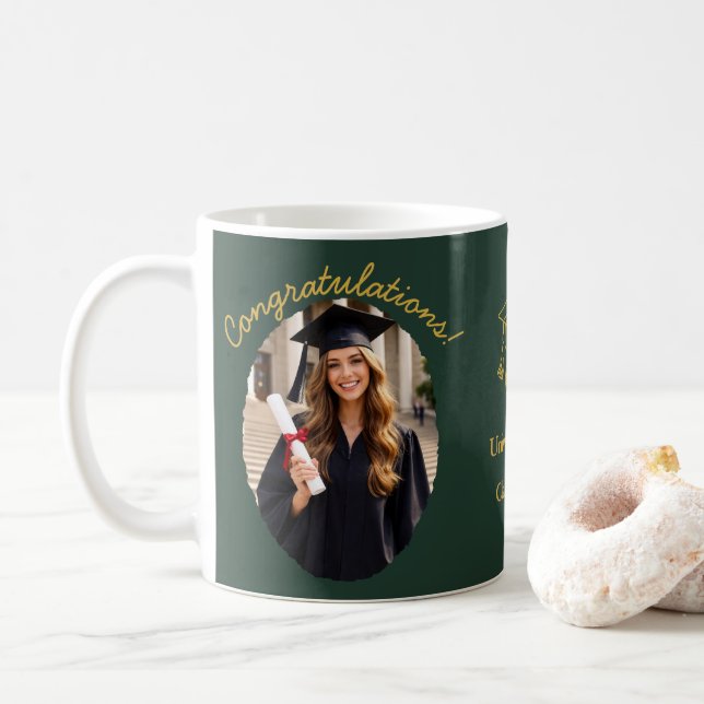 Café Taza de foto de graduación personalizada Felicitac (Con donut)
