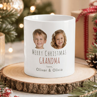 Café Taza De Foto De Navidad Personalizada Para Abuela