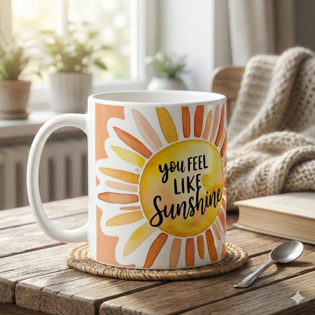Café Taza De Foto De 'Tú Eres Como La Luz Del Sol' (Empower someone special with this, "You feel like sunshine" photo mug! )