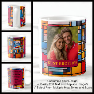 Café Taza de Foto de Vidrio Emplomado para Hermano por
