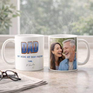 Café Taza de foto del mejor amigo héroe papá