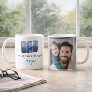 Café Taza de foto del mejor amigo héroe papá