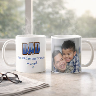 Café Taza de foto del mejor amigo héroe papá
