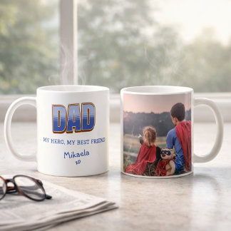 Café Taza de foto del mejor amigo héroe papá