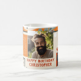 Café Taza de Foto Hombre Cumpleaños 40 Moderno Colores