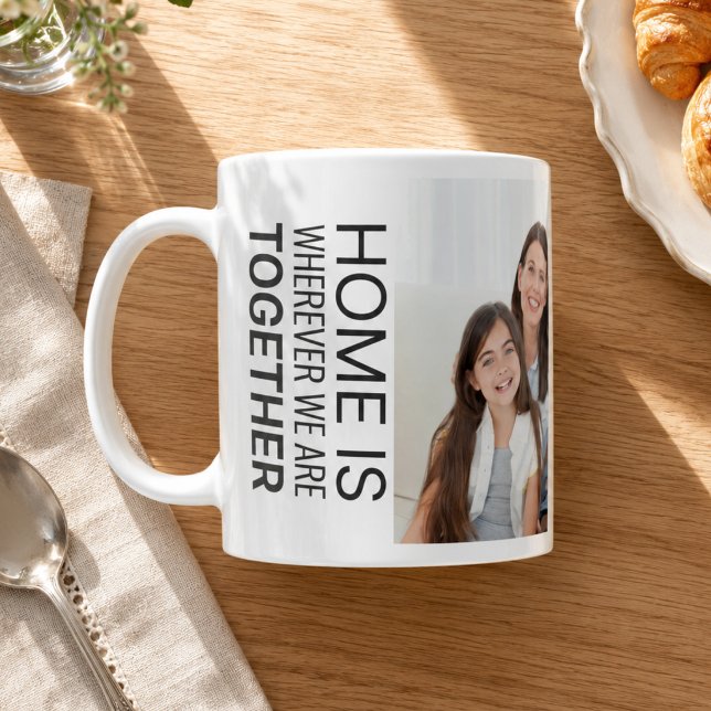 Café Taza de Foto Moderna (Gift your favorite family member this modern one photo coffee mug. Complete with quote. )