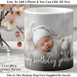 Café Taza de foto personalizada Abuela, moderna y fácil