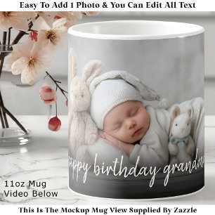 Café Taza de foto personalizada Abuela, moderna y fácil