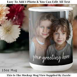 Café Taza de foto personalizada Familia, moderna y fáci