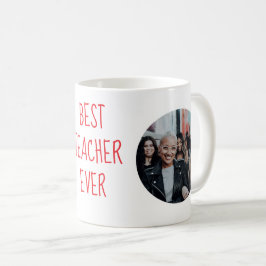 Café Taza de Foto Personalizada Mejor Profesor de Todos