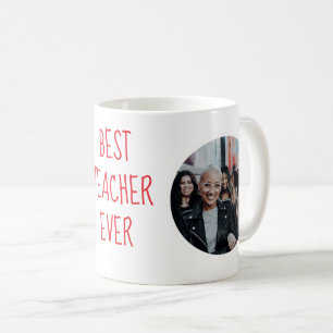 Café Taza de Foto Personalizada Mejor Profesor de Todos