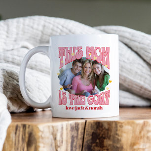 Café Taza de Foto Retro Esta Mamá es la Cabra