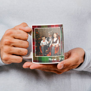 Café Taza de fotos de cuadros escoceses de Navidad