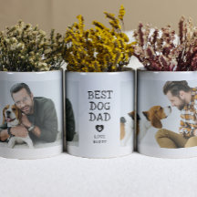 Taza de fotos "Mejor Papá Perro" con Huella en Cor