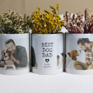 Café Taza de fotos "Mejor Papá Perro" con Huella en Cor