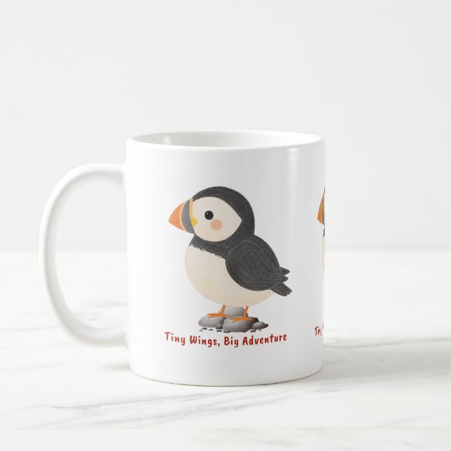 Café Taza de frailecillo adorable (Izquierda)