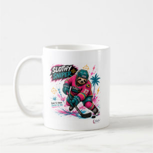 CAFÉ TAZA DE FRANCOTIRADOR DE PEREZOSO DE HOCKEY