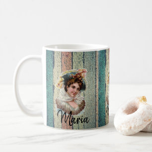 Café Taza de franja floral victoriana