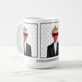Café Taza de Fresa Bonita con Gafas de Sol