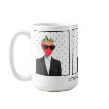 Taza de Fresa Bonita con Gafas de Sol