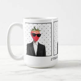 Café Taza de Fresa Bonita con Gafas de Sol