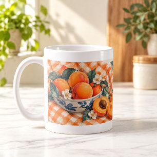Café Taza de fruta Gouache de tarde de albaricoque