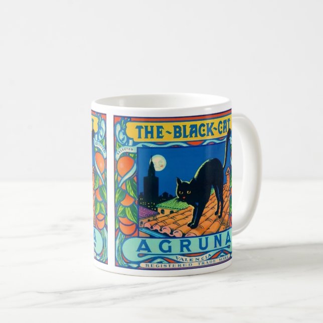 Café Taza de Frutas Gato Negro (Anverso derecho)