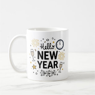 Café Taza de fuegos artificiales dibujados a mano para 