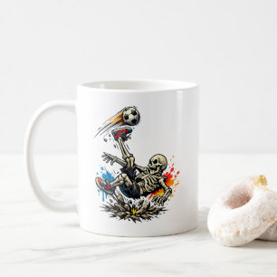 Café Taza de fútbol patada de bicicleta esqueleto estil