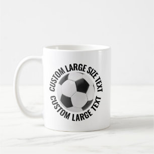 Café Taza de fútbol personalizada tamaño grande 330ml