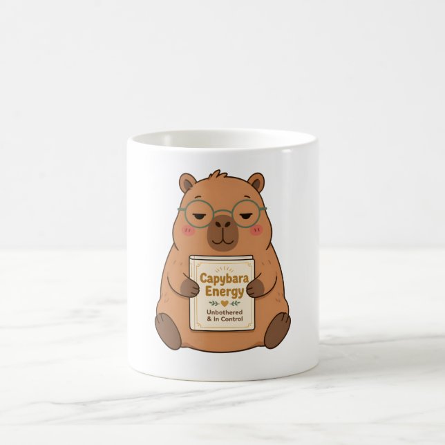 Café Taza de gafas de capybara energía imperturbable (Centro)