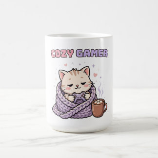 Café Taza de Gamer Acogedor – Gato de Juegos Divertido