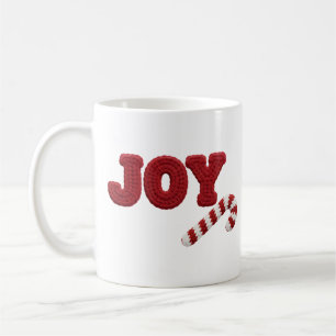 Café Taza de ganchillo de Navidad Caña de Caramelo Joy