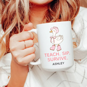 Café Taza de ganso rosa lindo Regalo de agradecimiento 