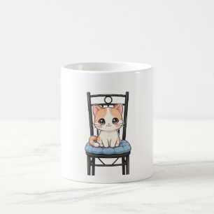 Café Taza de Gatito Kawaii Jefe con Ojitos Brillantes