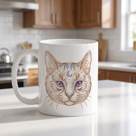 Café Taza de Gato Celestial Línea de Lujo Arte
