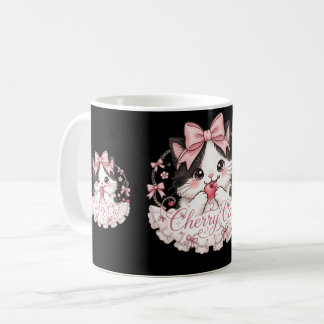 Café Taza de gato cereza Coquette