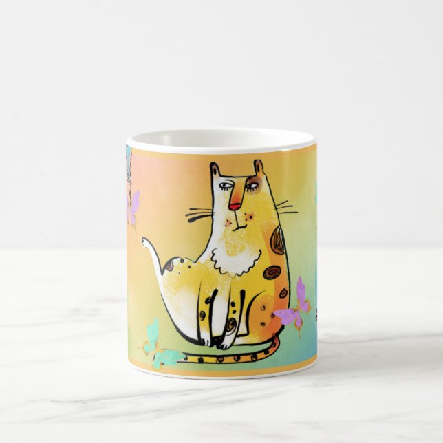 Café Taza de gato cómico (Centro)
