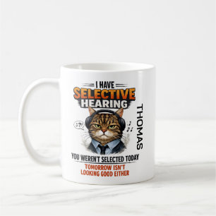 Café Taza de gato con audición selectiva   Coworker div