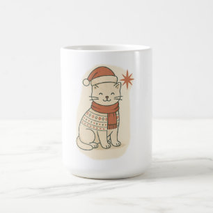 Café Taza de gato de Navidad adorable – Gatito de fiest