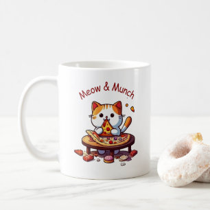 Café Taza de gato de pizza Meow & Munch