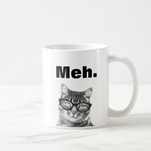 Café Taza de gato divertida cita de apatía meme meh