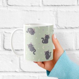 Café Taza de gato gris lindo | Gatos Kawaii Sage