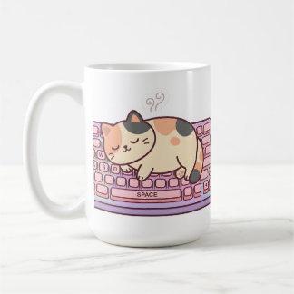 Café Taza de gato jugador de teclado Kawaii