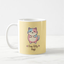 Café Taza de gato kawaii de abrazos de gatito gratis