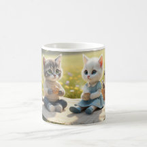 Taza de gato lindo | Tom y Luna picnic de primaver