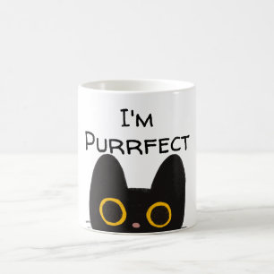 Café Taza de gato negro lindo soy perfecto