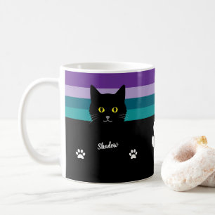 Café Taza de gato negro personalizada para mamás y papá