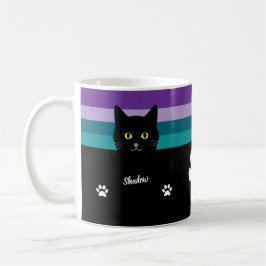 Café Taza de gato negro personalizada para mamás y papá