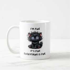 Café taza de gato negro sarcástico